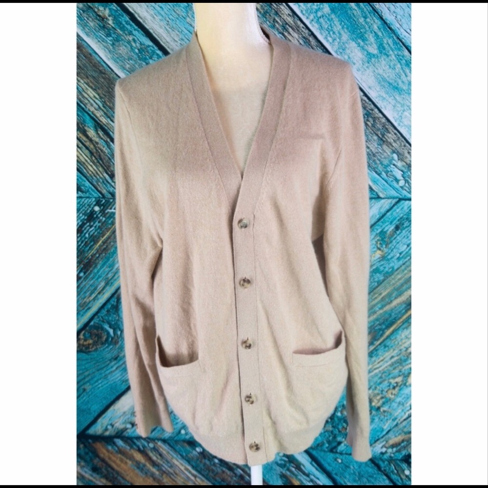Club Monaco 100% Cashmere Beige Cardigan